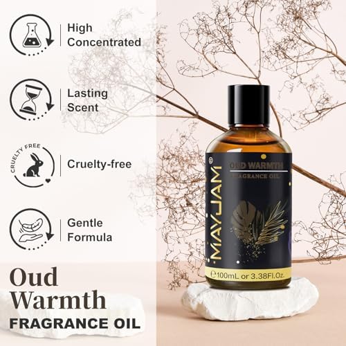 MAYJAM Oud Warmth Fragrance Oil for Diffusers for Home, 100ML/3.38FL.OZ
