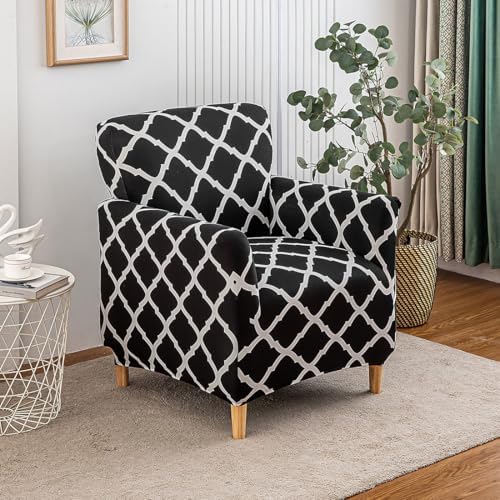 Accent Chair Covers with Arms Stretch Mid Century Modern Accent Chair Slipcovers 1-Piece Printed Banquet Arm Chair Cover Couch Sofa Covers Protector for Living Room Office Hotel #12
