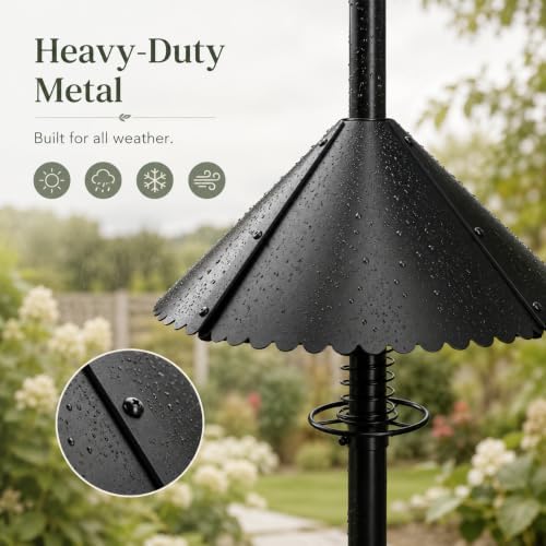 18'' Metal Squirrel Baffle for Round Bird Feeder Pole with Spring