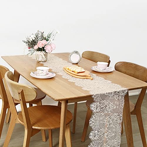 Lace Table Runners Farmhouse Chic Runner 14x120 Inch Rustic Wedding Ivory