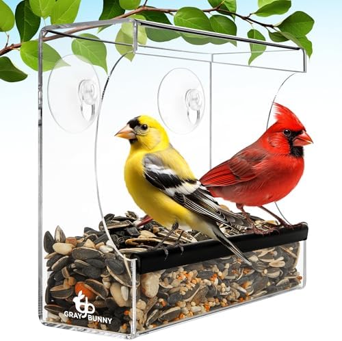 Clear Window Bird Feeder for Outdoors, Bird Houses with Strong Suction Cups