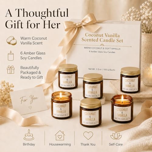 6-Pack Scented Candles for Home Scented - Candles Gift Set for Women