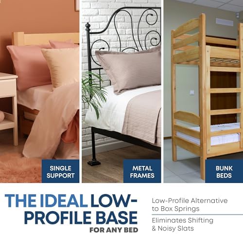 Greaton, Premium 38mm Split Wood Bunkie Board Twin XL Size Bed - 2-Piece Under Mattress Support Board, Fully Assembled, Fabric Ventilation Cover - Replaces Wooden Slats or Box Spring for Bed Frames