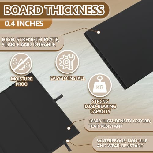 Bunkie Board Queen 60x80'' Premium 10mm Heavy Duty Anti-Sag Mattress Support Board Noise Minimizing,Moisture Resistant Fits Metal FramesPlatform Beds (Black)