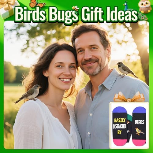 Funny Socks for Women Men - Novelty Crazy Socks Bird Butterfly Gifts, Bird Stocking