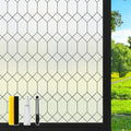 DKTIE Moroccan Lattice Window Privacy Film Stained Glass 29.5in X 78.7in