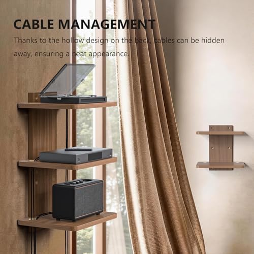 WALI 3 Tier Floating TV Wall Shelf for Projector, DVD Player