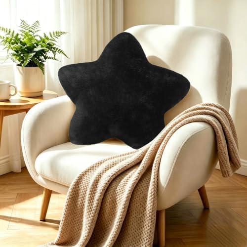 Black Star Pillow 19" Large Cute Decorative Throw Pillows Floor Cushions