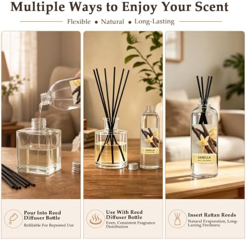 SCENTORINI Vanilla Diffuser Reed Diffuser Refill Oil, 33.81 Fl Oz
