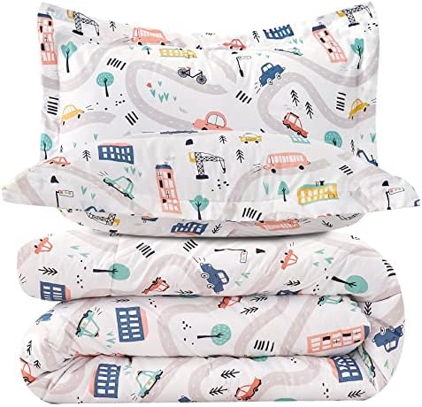 JSD Car Vehicle Kids Comforter Set Twin Size