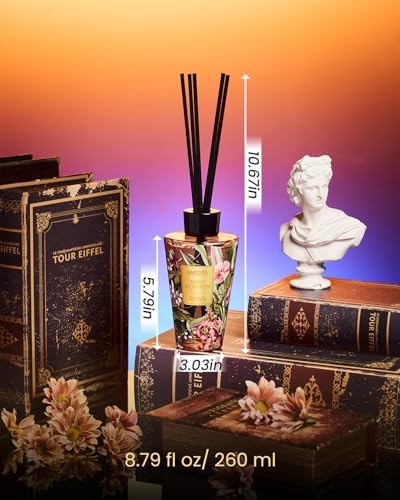M&SENSE Reed Diffuser Set, Peony Blush Sude, 8.79 oz Natural Essential Oil