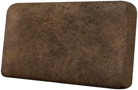 Loveseat Cushion Cover Leather-Look 1PC Stretch Love Seat Slipcover for Living Room Individual Couch Seat Protector, Pet-Friendly, Non-Slip, Easy Fit - Brown