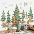 decalmile Mountain Pine Tree Forest Animals Bear Wall Decals Stickers (XL)