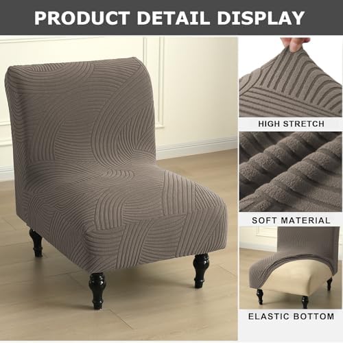 Eco-Ancheng Armless Chair Slipcover Removable Armless Accent Chairs Covers Washable Armless Slipper Chair Slipcover Printed Armless Chair Furniture Protector Covers for Living Dining Room Hotel,23