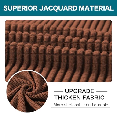 Turquoize 4 Piece Sofa Covers for 3 Cushion Couch Sofa Slipcover Soft Couch Cover for Dogs-Washable Sofa Furniture Covers with 3 Individual Large Cushion Covers (XL Sofa, Caramel)
