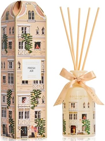 COCORRÍNA Reed Diffuser - Fresh Air 6.76 fl oz Reed Diffuser with 8 Sticks Home Fragrance Bathroom Shelf Decor (Festive House Collection)