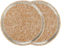 Beaded Round Placemat Set of 2 13 Inch Multi Handmade Glass Table Mats