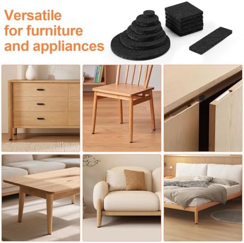 Felt Furniture Pads 400 Pieces, Furniture Pads for Hardwood Floors Black