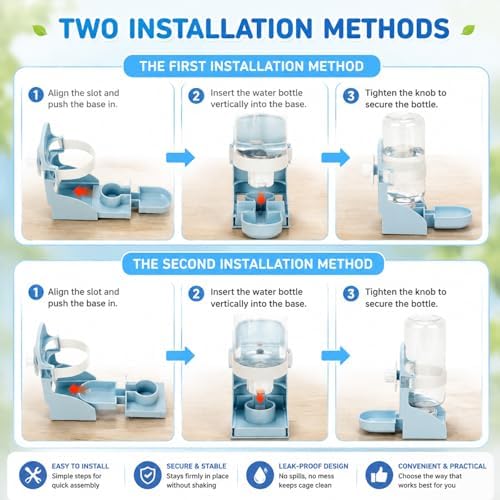 Rypet No-Mess Bird Feeder and Water Dispenser Set for Small Birds