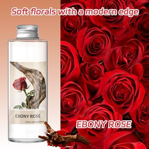 SCENTORINI Reed Diffuser Oil Refill, Ebony Rose Diffuser Oil 6.76 Fl Oz