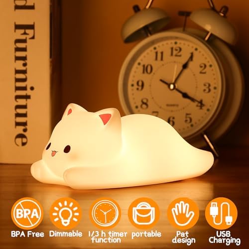 ZKLiLi Night Light for Kids Lamp, 16 Colors Lamp Cute, Dimmable Baby Night Lights for Nursery,Silicone Rechargeable Nightlight for Kids Room, Kawaii Room Decor (Dayan)