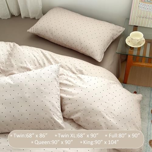 Polka Dot Cotton Duvet Cover Twin XL 68"×90",100% Cotton Bedding