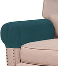 Turquoize Stretch Armrest Covers for Chairs and Sofas Couch Arm Covers for Sofa Spandex Jacquard Armrest Cover Anti-Slip Furniture Protector Washable Armchair Slipcovers Set of 4, Deep Teal