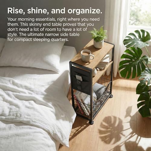 Skinny Side Table with Storage