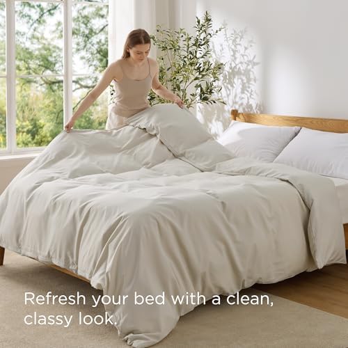 Bedsure Duvet Cover King Size, 1Pc Soft Double Brushed Bedding, Beige