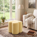 Yellow Velvet Ottoman, Small Vanity Stool, Modern Ottoman Stool