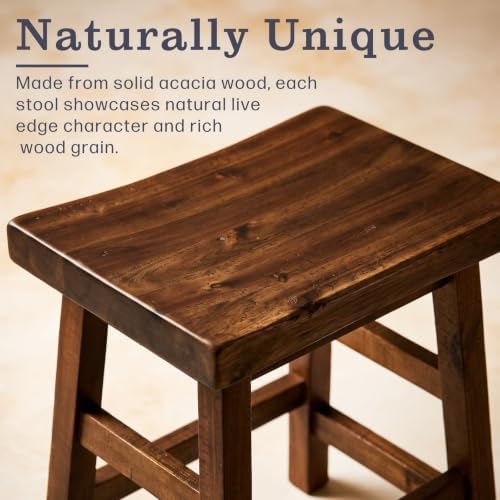Alaterre Furniture Durango Solid Wood Rustic Single Bar Stool, Natural, 20”