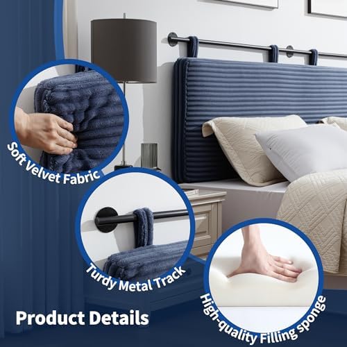 UEV King Headboard Only, Wall Mounted Hanging Upholstered Bed Head Board