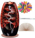 SPACEKEEPER Ceramic Backflow Incense Holder Waterfall Incense Burner, Red