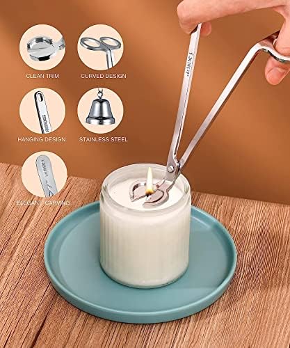 RONXS 3 in 1 Candle Wick Trimmer Set, Snuffer, Dipper, Cutter, Silver