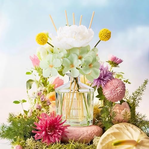 COCORRÍNA Reed Diffuser - Gardenia 8.5 Fl.oz Flower Reed Diffuser Set with 8 Sticks, Home Fragrance Reed Diffuser for Home Bedroom Office Bathroom Shelf Decor (Master Collection)