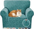 YEMYHOM 1 Piece Stretch Chair Sofa Slipcovers Couch Covers for 1 Seat, Jacquard Armchair Covers with Non-Slip Elastic Bottom, Thickened Furniture Protector for Dogs Pets kids (Small, Peacock Blue）