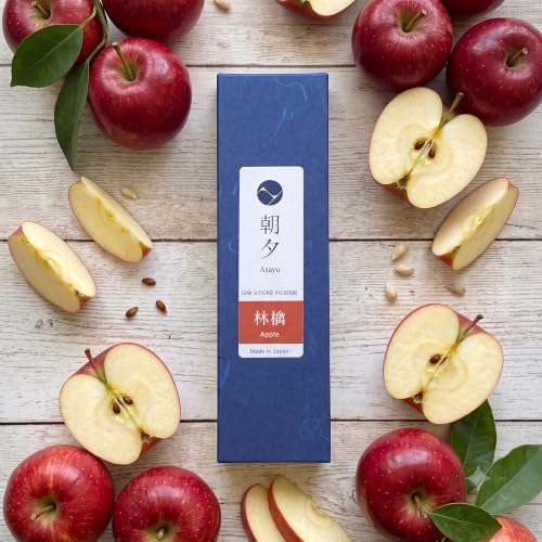 Asayu Japan Apple Incense Sticks, Low Smoke Japanese Incense, 20g