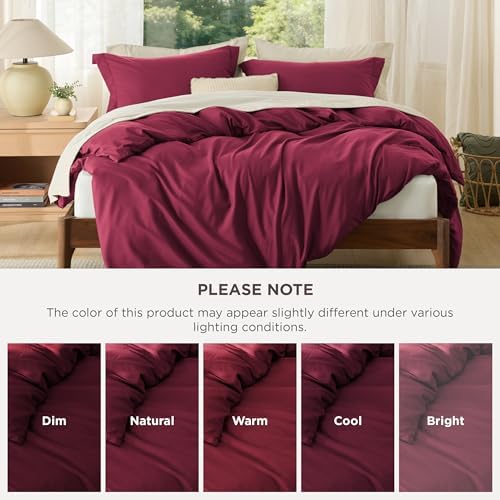 Bedsure Duvet Cover Full Size, Soft Double Brushed Bedding Set, 3Pcs, Red