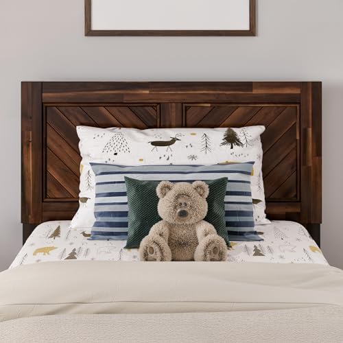 AFI, Canyon Twin Solid Wood Rustic Farmhouse Headboard, Barnwood