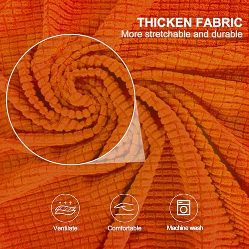 4 Pieces Stretch Couch Cover for Oversized Sofa, Orange