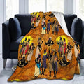 Black Women Fleece Throw Blanket Ultra Soft Cozy Ethnic African American Decorative Flannel Blanket for Home Bed Couch Chair Travel 80x60in
