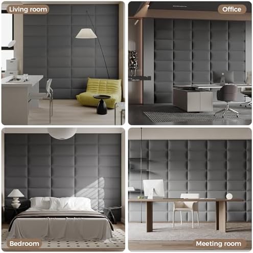 Modern Dark Gray Linen Fabric Headboard 24x12 Inch 9-Panel Set - Compatible with Queen/King/Full Beds, Adjustable Bed Frame Friendly