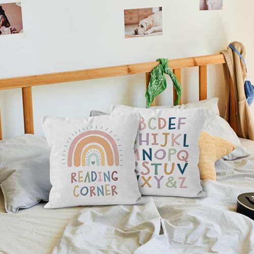 Reading Corner Throw Pillow Covers 18x18 Set of 2