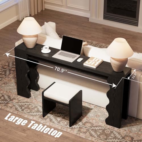 70.9" Farmhouse Entryway Table, Wood Console Table, Behind Couch table