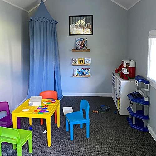 Kids Bed Canopy with Frills Cotton Cover Net for Crib Reading Nook Curtain Hideaway Hanging Round Tent Nursery Bedding Play Room Decor