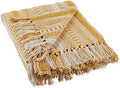 DII Braided Striped Throw Blanket, Honey Gold on Cream, 50x60 (Pack of 12)