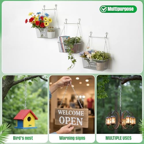 Outus 4 Pack Hanging Chain for Bird Feeders, 19.7 Inch, Silver