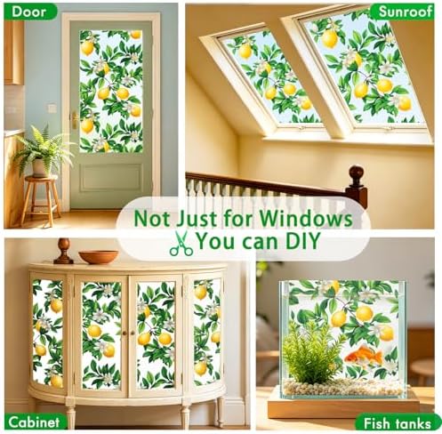SOMWISE Frosted Window Privacy Film, Decorative Sun Heat Blocking, Anti UV