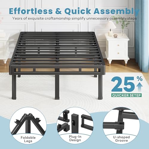 14" California King All-in-One Box Spring, Metal Bed Base with 9 Legs