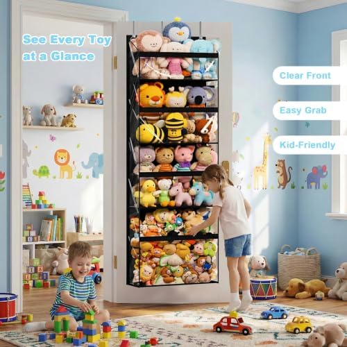 Over the Door Organizer for Stuffed Animal, Kids Toy Storage